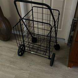 Black Folding Shopping cart. Large