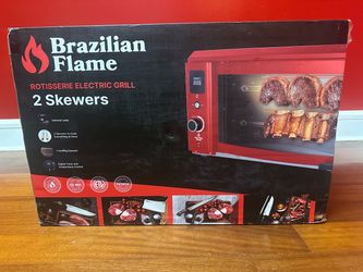 Brazilian Flame Rotisserie Electric Grill 2 Skewers