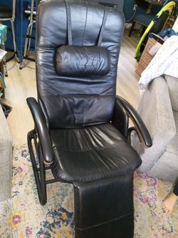 Zero gravity black leather chair