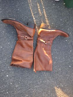 Tall Brown Leather Riding Boots