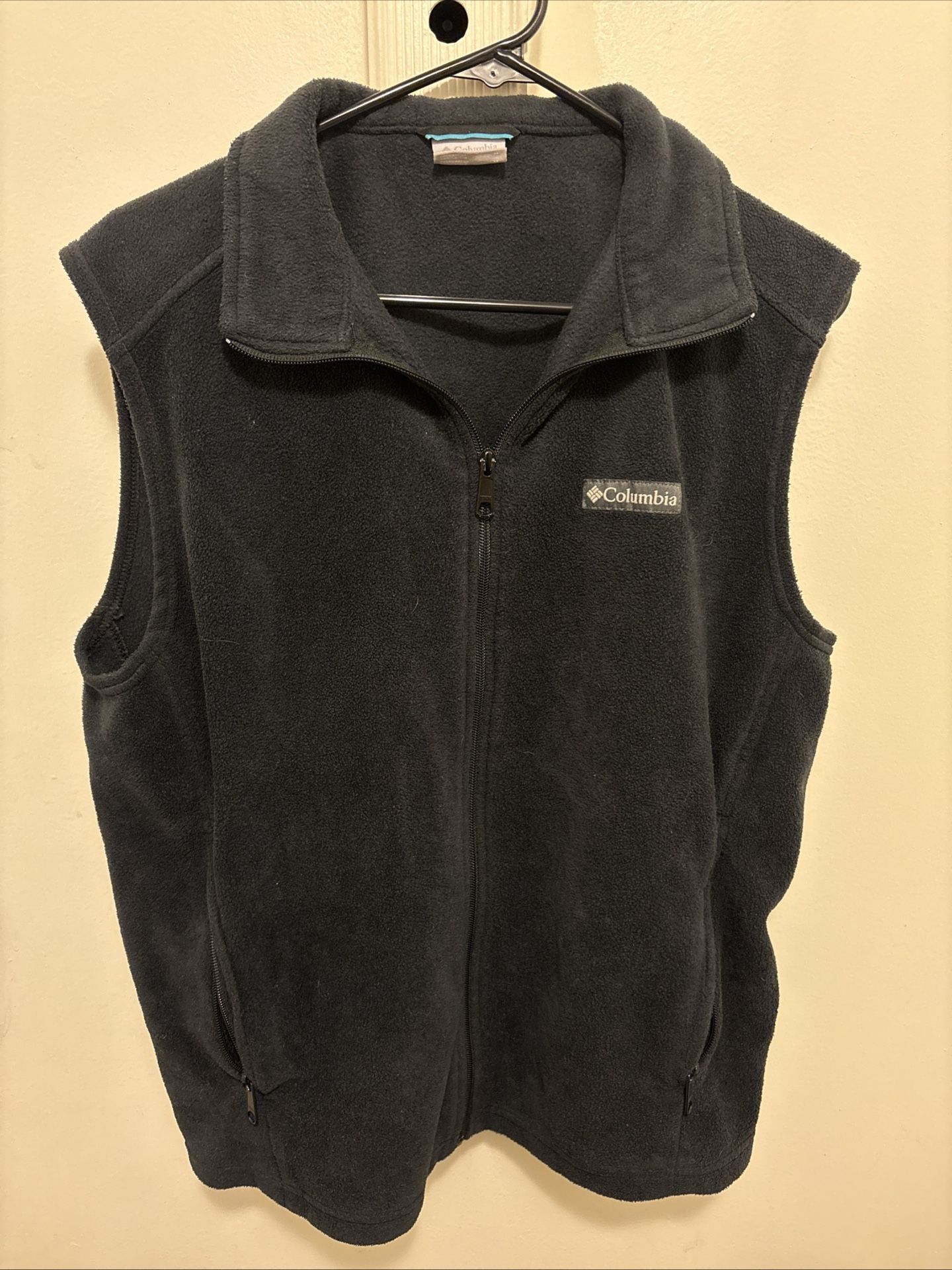 Colombia Black Fleece Pullover Full Zip Vest Size Medium