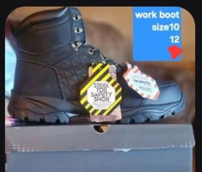 Man's steel toe work boots