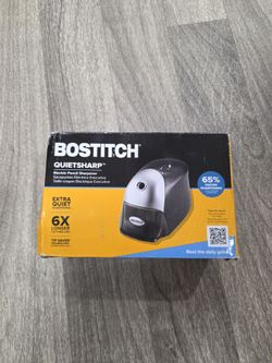 Bostitch Office QuietSharp Executive Heavy Duty Electric Pencil Sharpener for 65% Faster Sharpening and 6X Longer Cutter Life - Colored Pencil Compati