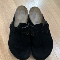 Birkenstock Boston SoftBed- Black Suede- 44