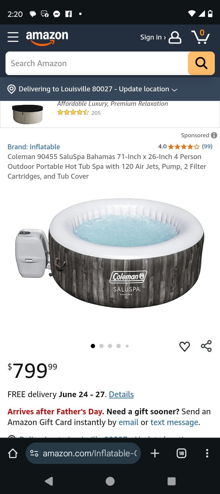 Coleman Inflatable Hot Tub