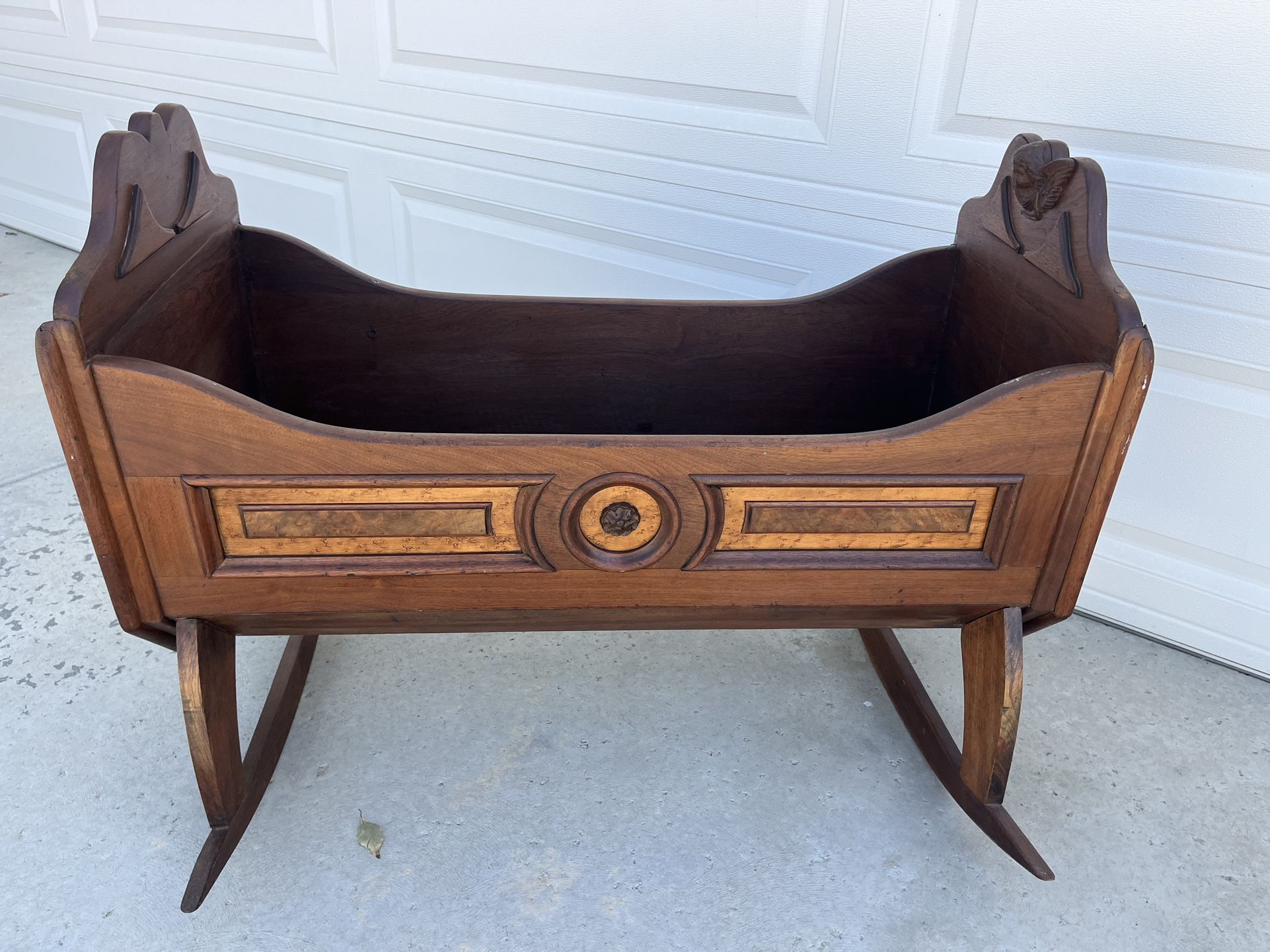 Antique Vintage Wood Rocking Cradle