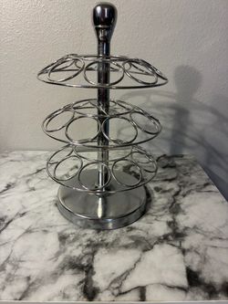 Chrome Rotating Coffee Pod Holder Stand