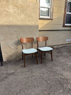 MCM walnut color chairs