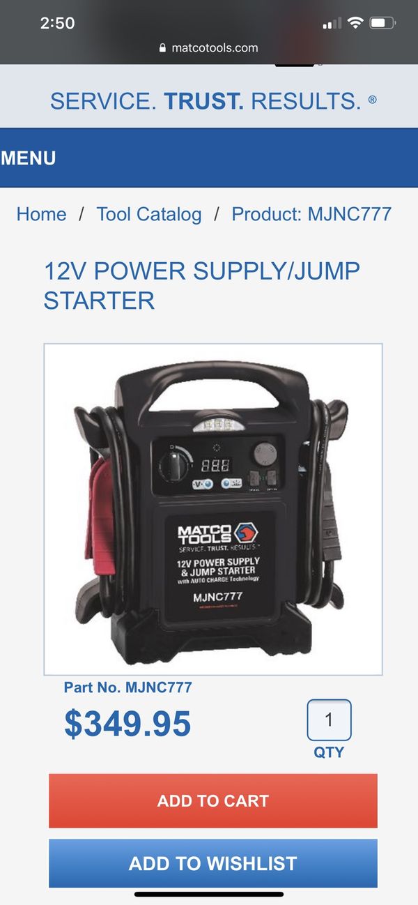 Matco jump starters ladercal