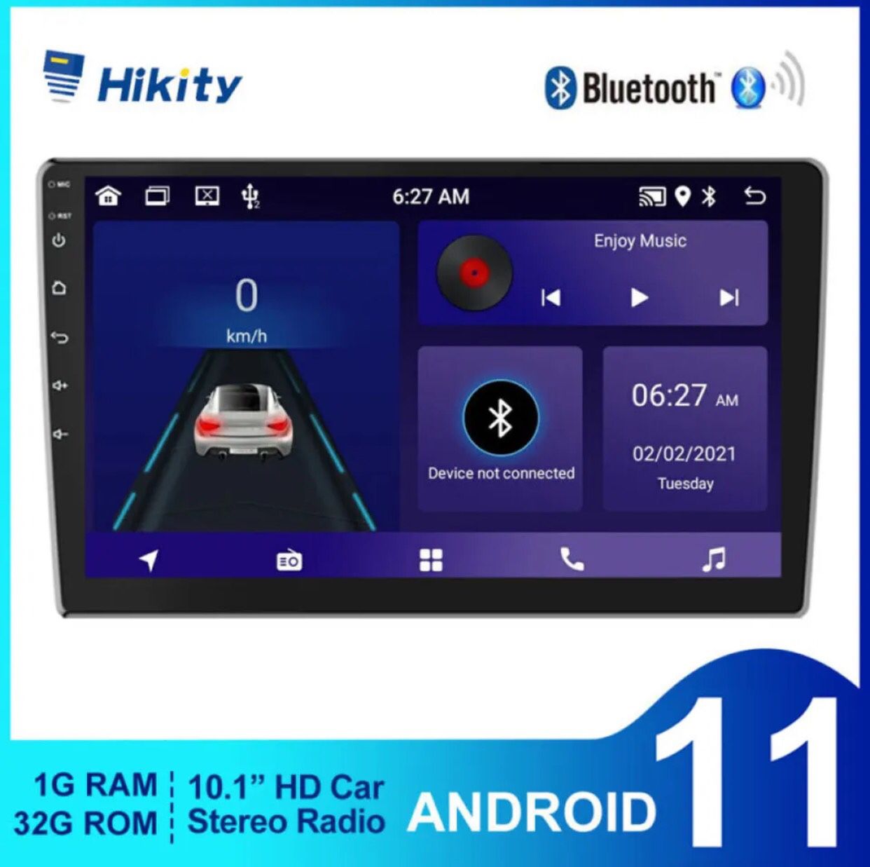 10.1" Android 11 Car GPS Stereo Radio Double 2Din Wifi Player Mirror Link 1+32GB