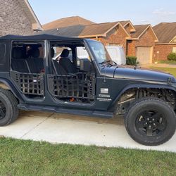 JKU Tubular Doors W/Storage Rack