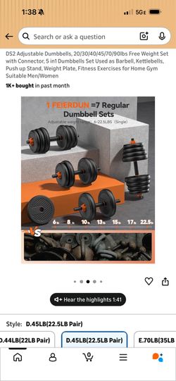 Adjustable DUMB BELLS, set of fitness weights