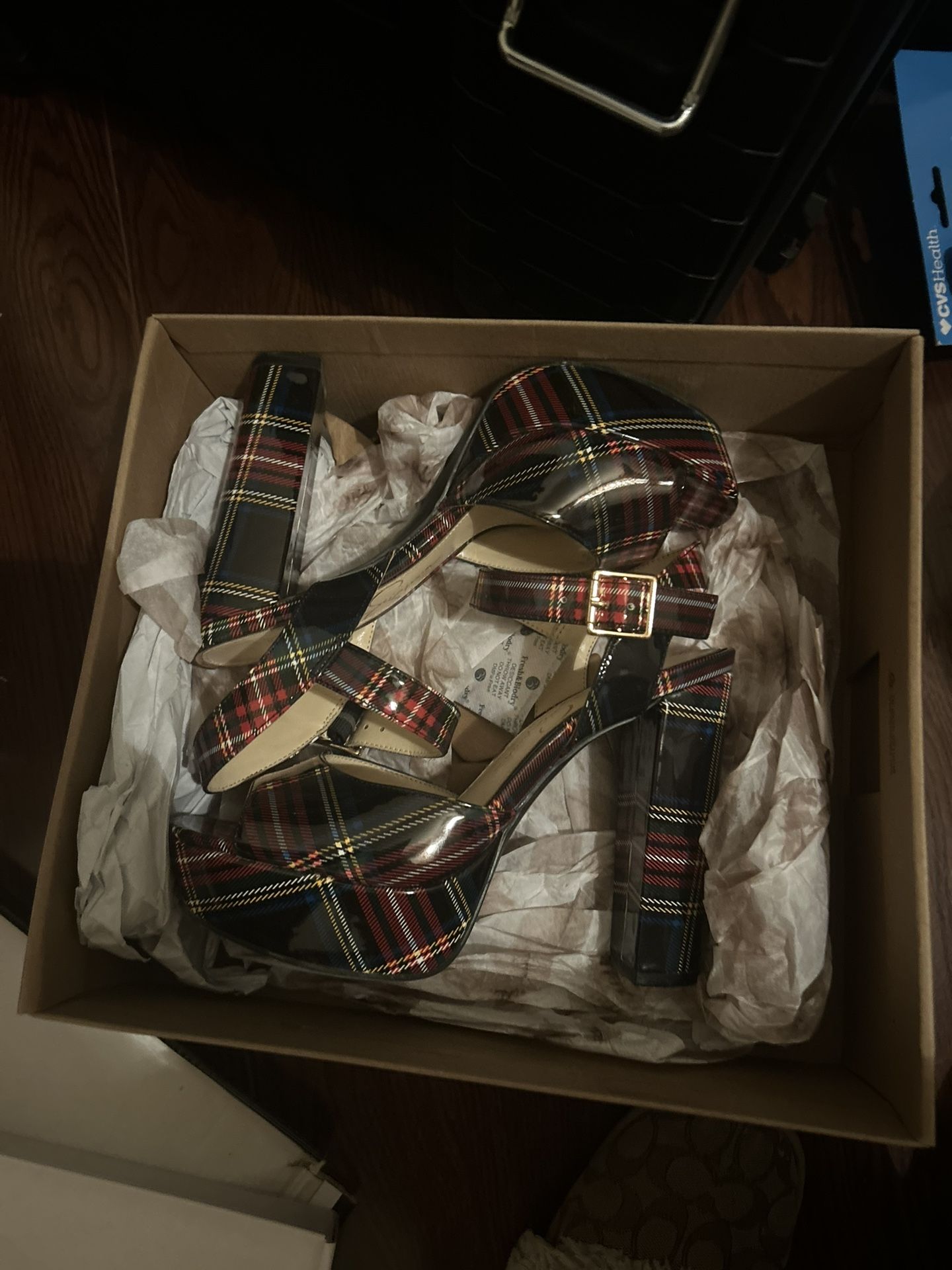 JESSICA SIMPSON PLAID HEELS