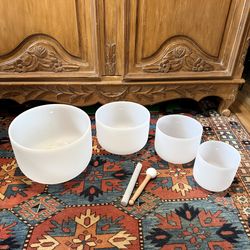 4 crystal singing bowl set