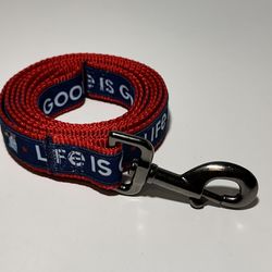 Life is Good patriotic eagle dog leash red white blue 1" wide x 6' long L/XL