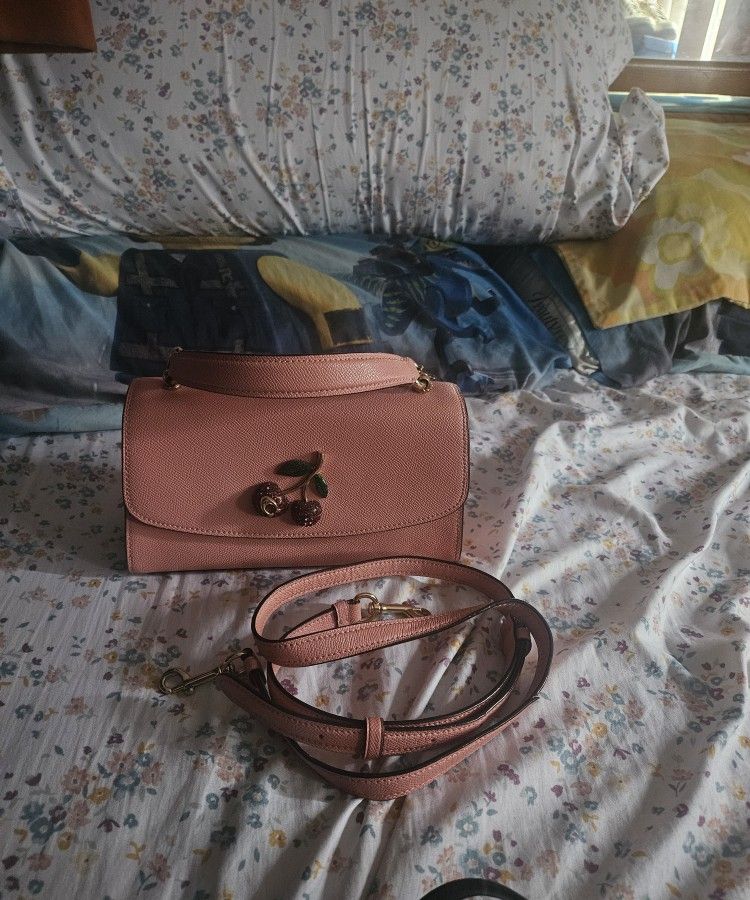 Coach Pink Cherry Tilly Satchel