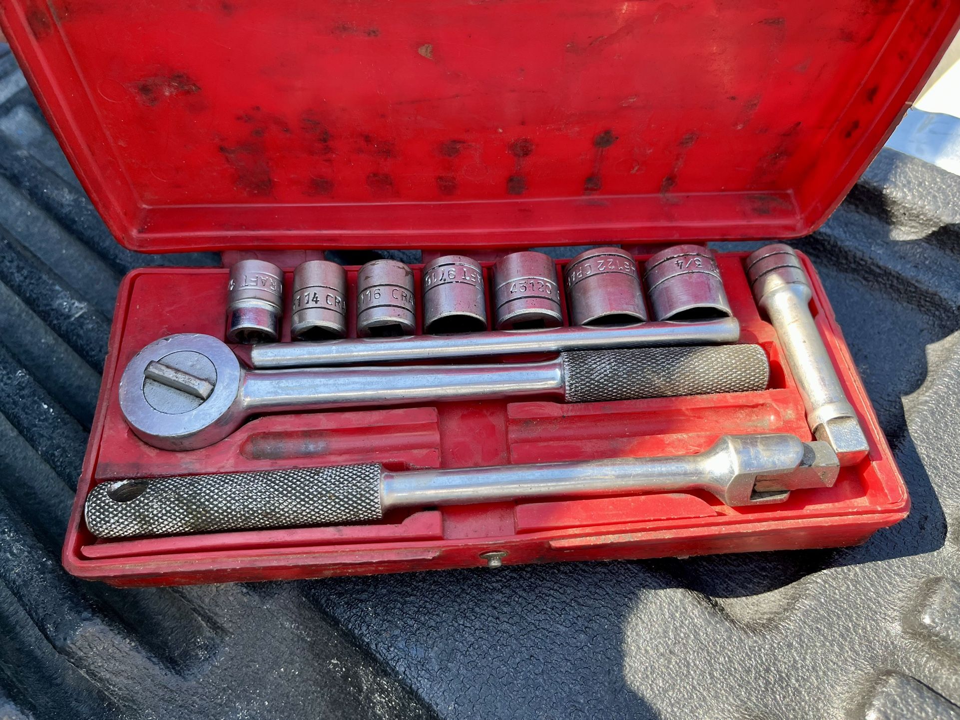 vintage craft tool 3/8 socket set