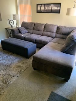 2 piece sectional couch- microfiber upholstry