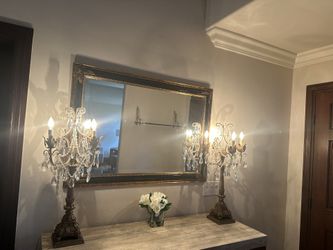Chandelier Crystal Table Lamps Set of 2