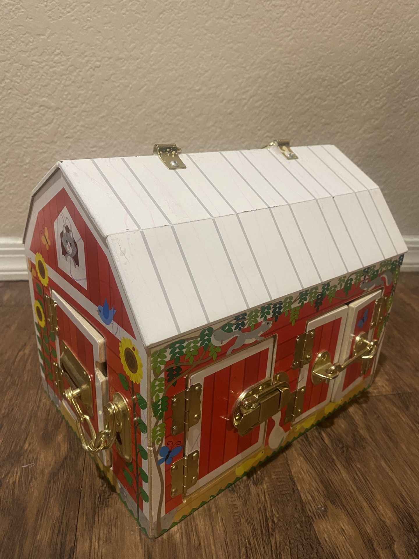 Melissa & Doug Wooden Latches Barn β Educational Farmhouse Toy