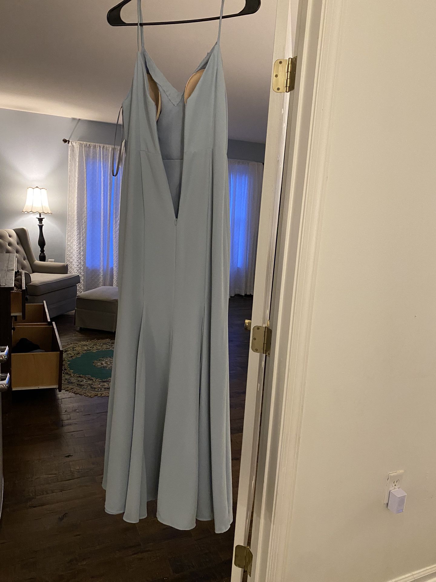 David’s bridal blue Gown Bridesmaid dress