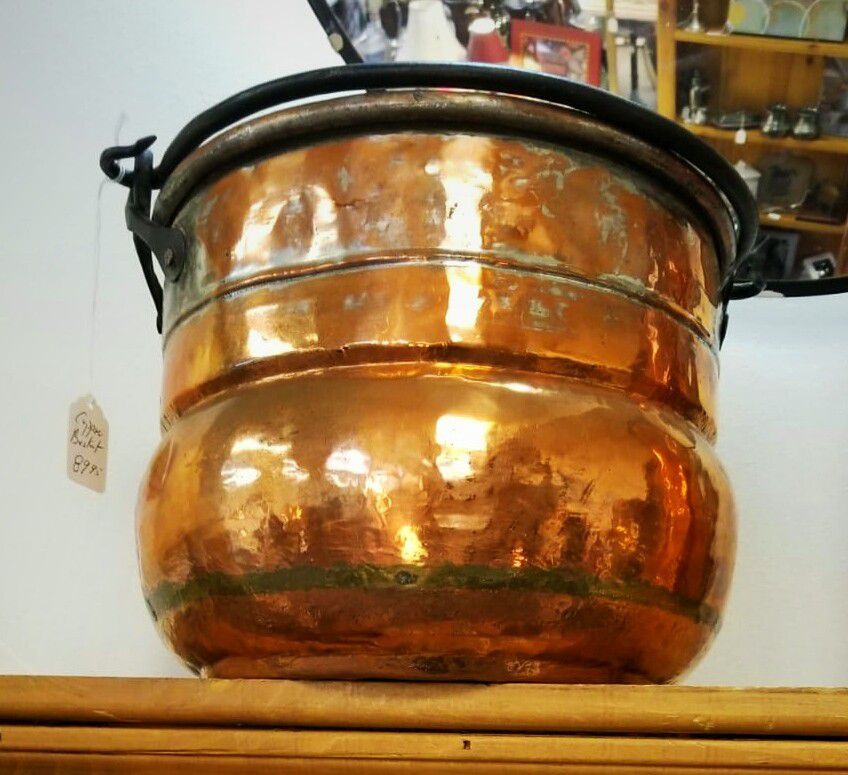 Copper Cannister or Crock Pot with Handle