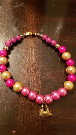 Pink and gold bracelet/anklet