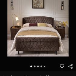 Queen-Size Sleigh Bed Frame 