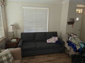 Super cool couch for free. Yeah, I slept on this thing. It's comfortable!