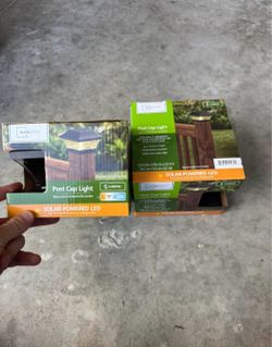 Mainstays Solar-Powered LED Post Cap Lights (2)