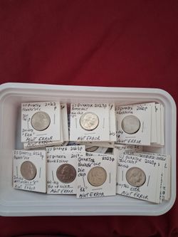 55 US QUARTERS MINT ERRORS, $5.00 EACH, MINIMUM PURCHASE 5 COINS or ALL 55 FOR $275