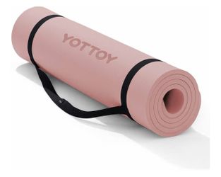 YOTTOY Yoga Mat，Extra Thick Yoga Mat (1/2inch),Professional TPE Exercise Mat,Non-Slip Workout Mat for Yoga, Pilates, Fitness, Barefoot Workouts, Home 