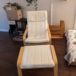 IKEA Poang Armchair With Ottoman