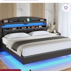 Queen Size LED floating Bed 