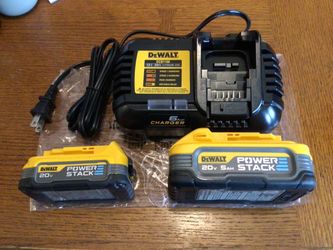 DEWALT 20V Powerstack Batteries And Charger.  Brand NEW.