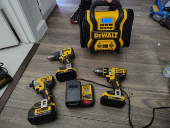 DeWalt power drills and battery jumper
