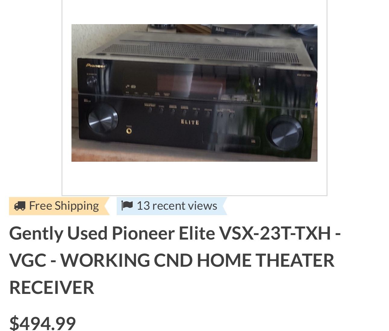 PIONEER ELITE RECEIVER GENTLY USED GREAT PRICE