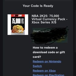2k25 Xbox Vc Card Selling For 15 Via Apple Pay 