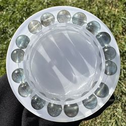 Brand New Natural Dark Aquamarine Beaded Bracelet 9.5mm+ Round Stretch Bracelet 15cm+