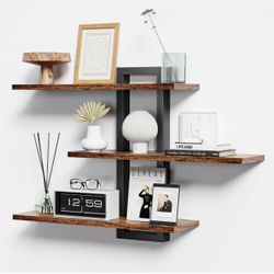 3-Tier Floating Wall Shelf with Adjustable Configurations