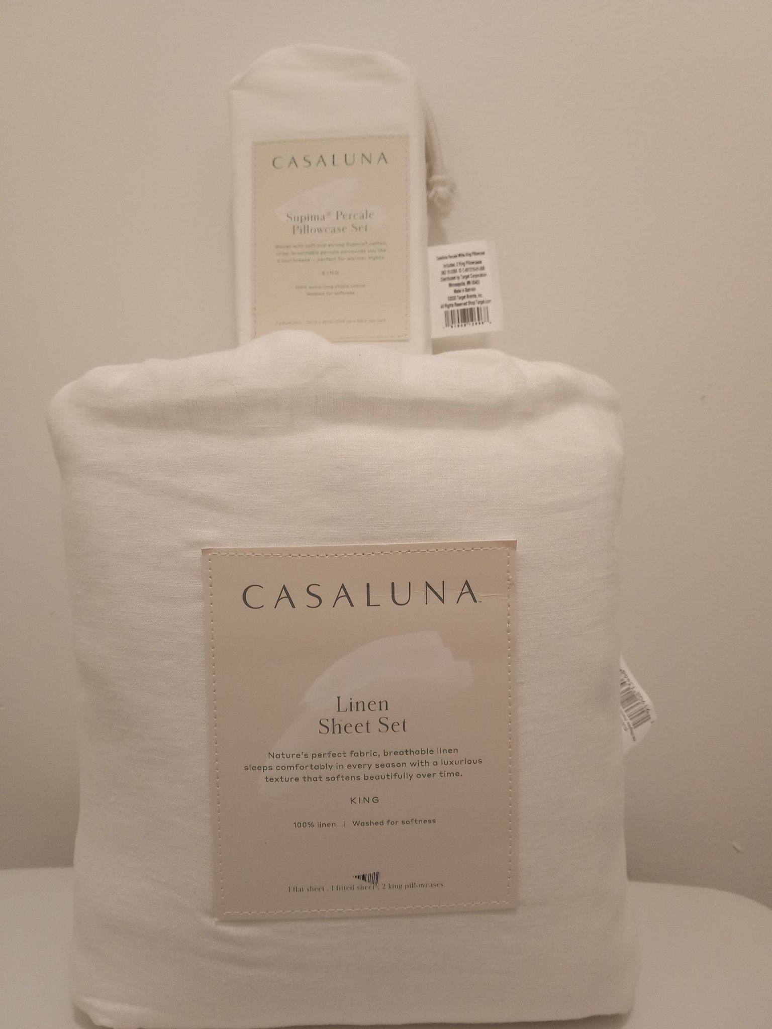 CASALUNA LINEN SHEET SET & PILLOWCASE SET