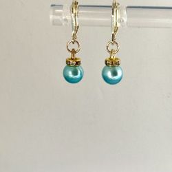 Light Blue Pearl Earrings 