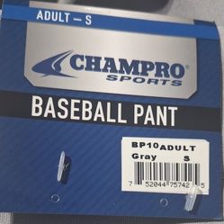 (BB - 13)   CHAMPRO BASEBALL PANT SHORT GRAY ADULT SIZE SMALL 