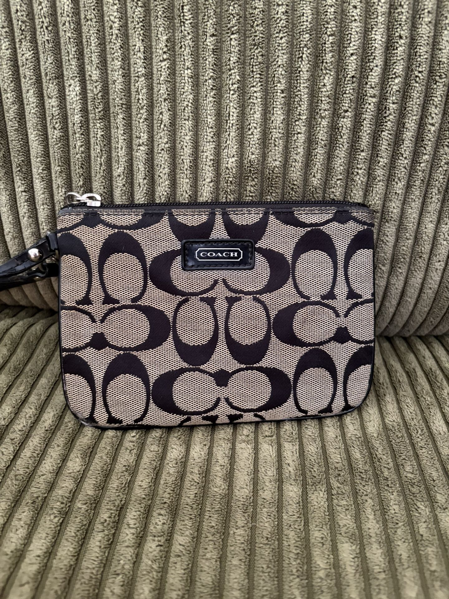 Vintage Black / Gray Coach Wristlet