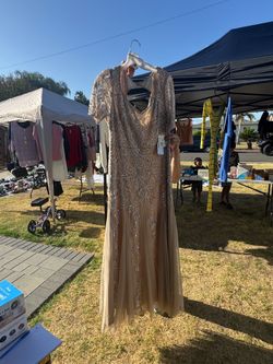 Champagne Dress Size 14 Oleg Cassini
