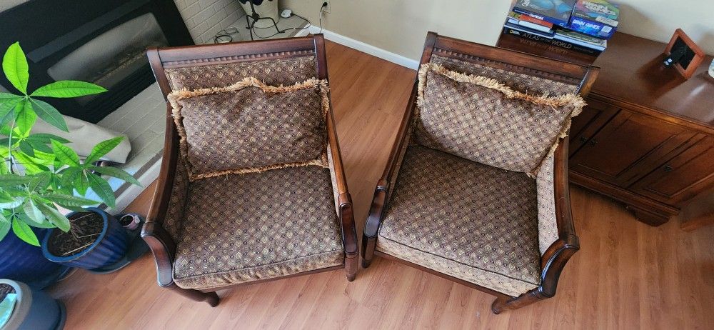 Clean Wooden Arm Chairs