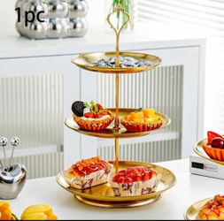 3 Tier Stainless Steel Cupcake Stand, Gold Metal Serving Tray Cake Holder Cake Display Stand For Holiday Dessert Table Decorations Birthday Party Wedd