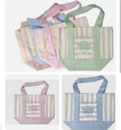 Trader Joe's Striped Canvas Mini Tote Choose Color