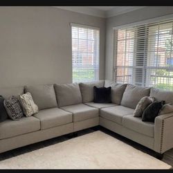 Off Grey Modular Contemporary Comfy L Shaped Couch Sectional🤩 Brand New💥 Living Room Set☀️