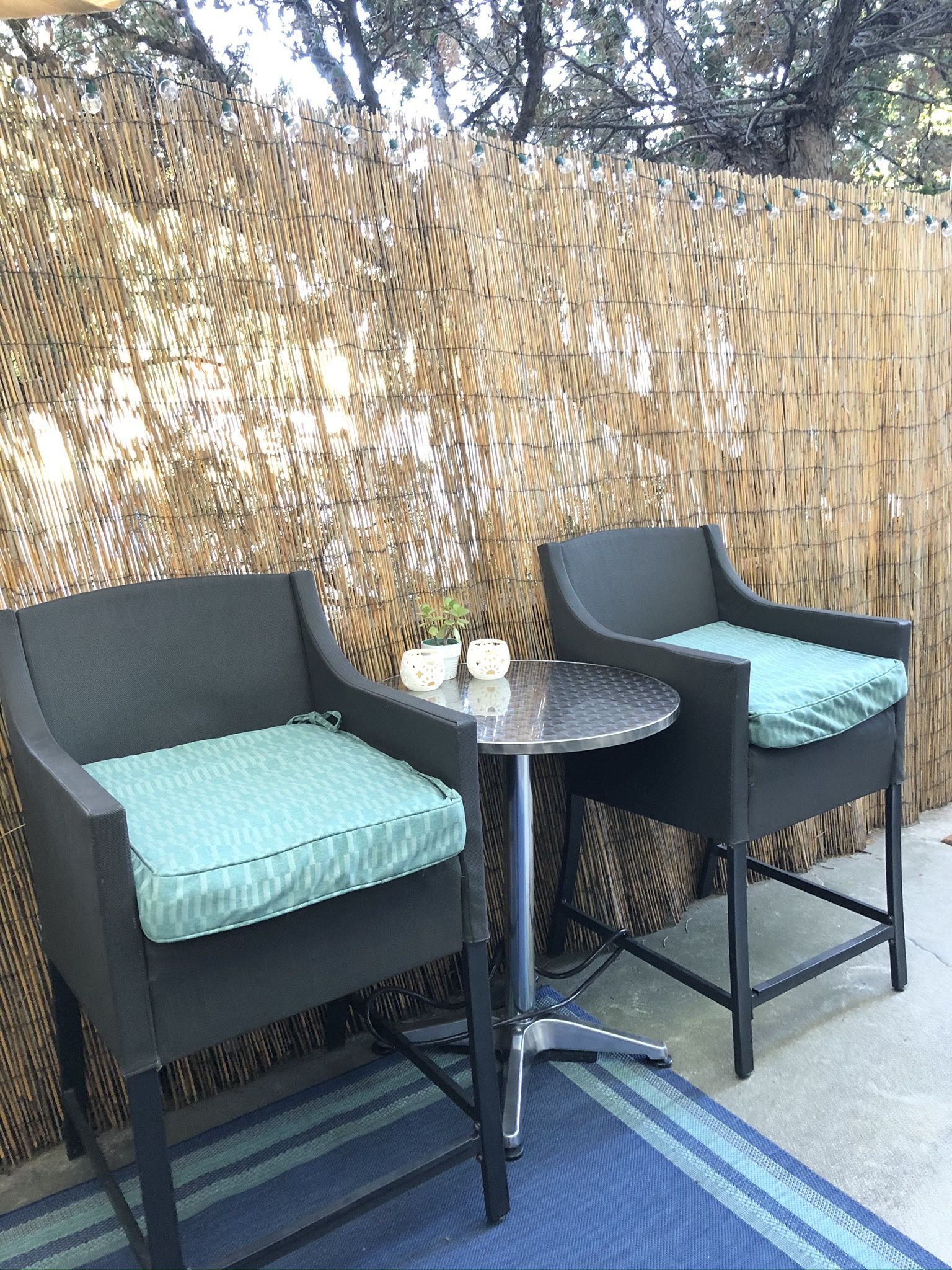 2 Tall Chairs W/cushions